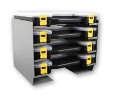 Kargo Case Shelf Cabinet with 4 Small Kargo Cases
