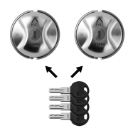 SATURN EVO Lock (Silver, 2 pcs, 4 keys)
