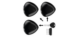 BLACKSTONE COMBO Lock (Black, 3 pcs, 6 keys)
